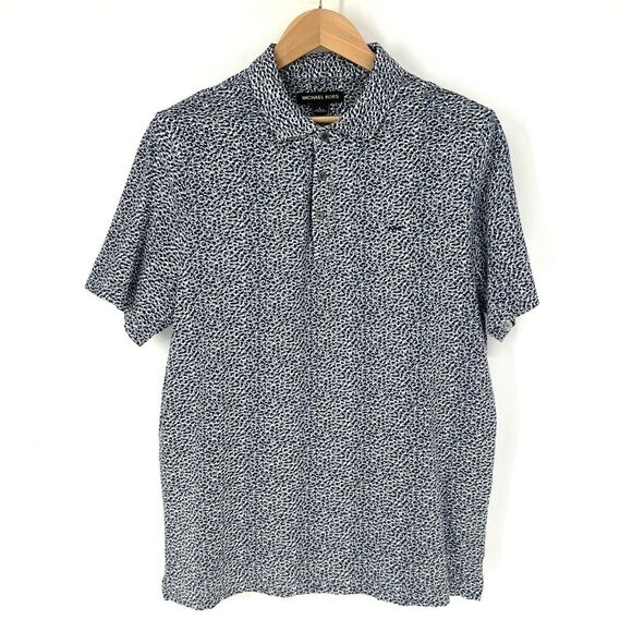 Michael Kors Other - Michael Kors Polo Shirt Mens Size L Short Sleeve Blue‎ Abstract Camo Print